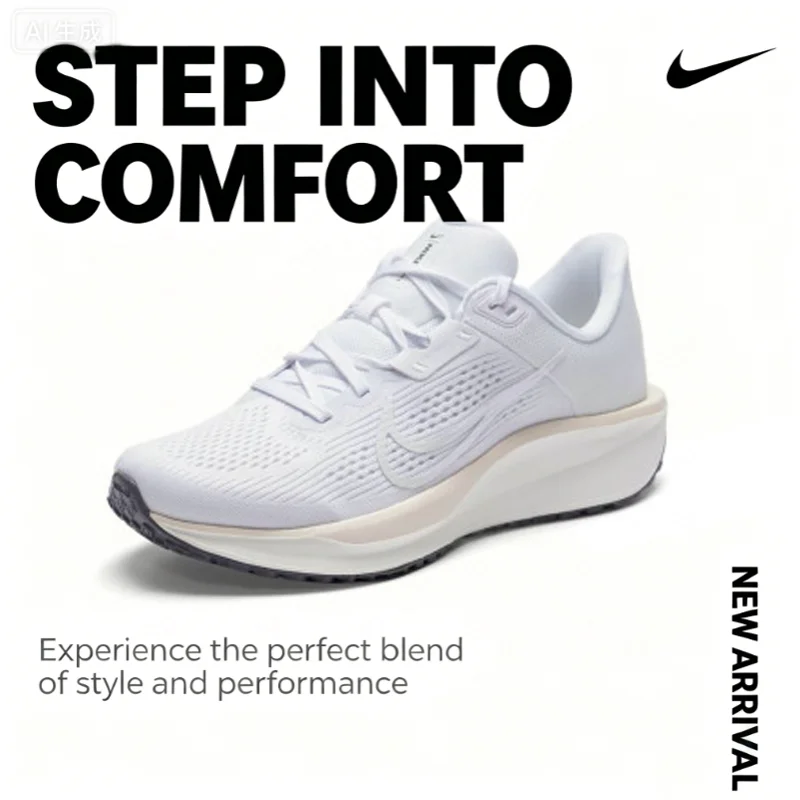 Nike Womens Quest 6 Breathable Mesh Running Shoes Cushioned Anti-Slip Road Training Sneakers FD6034-112