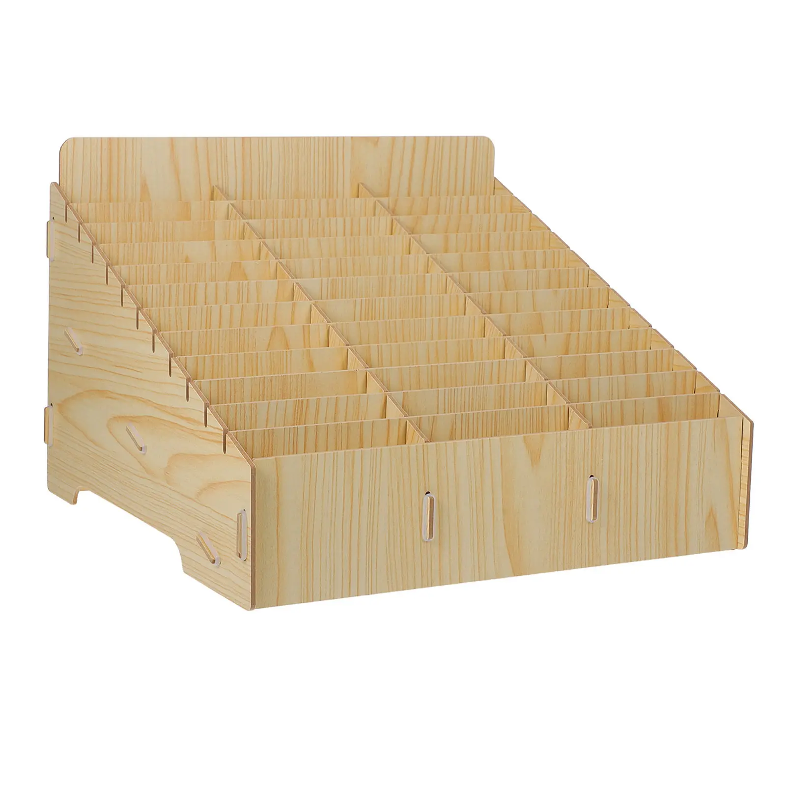 Multi-Grid Phone Storage Case Wooden Mobile Phone Organizer Temporary Desktop Cellphone Holder Office School Meeting Room