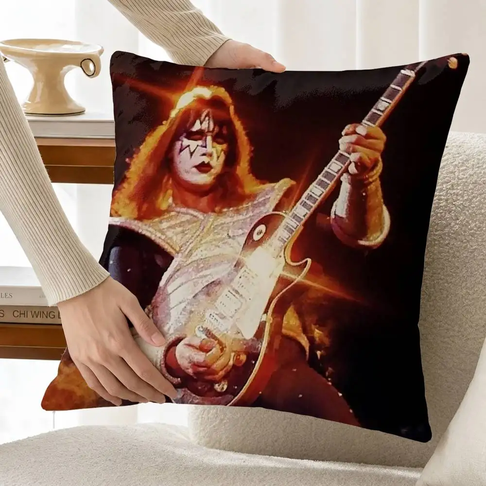 Rock Spaceman A-Ace Frehley K-KISS Customizable Square Cushion Cover Double Sided Print Pillow Case