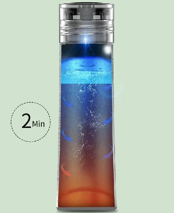 500ml UVC Light 240nm-280nm  Remote Control Led Temperature Smart Water Bottle Sanitizer