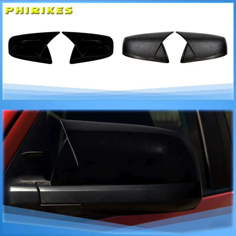 

Rearview Side Mirror Trim Cover Cap Fit For Toyota Tundra 2010-2021 External Car Accessories Glossy Black Carbon pattern