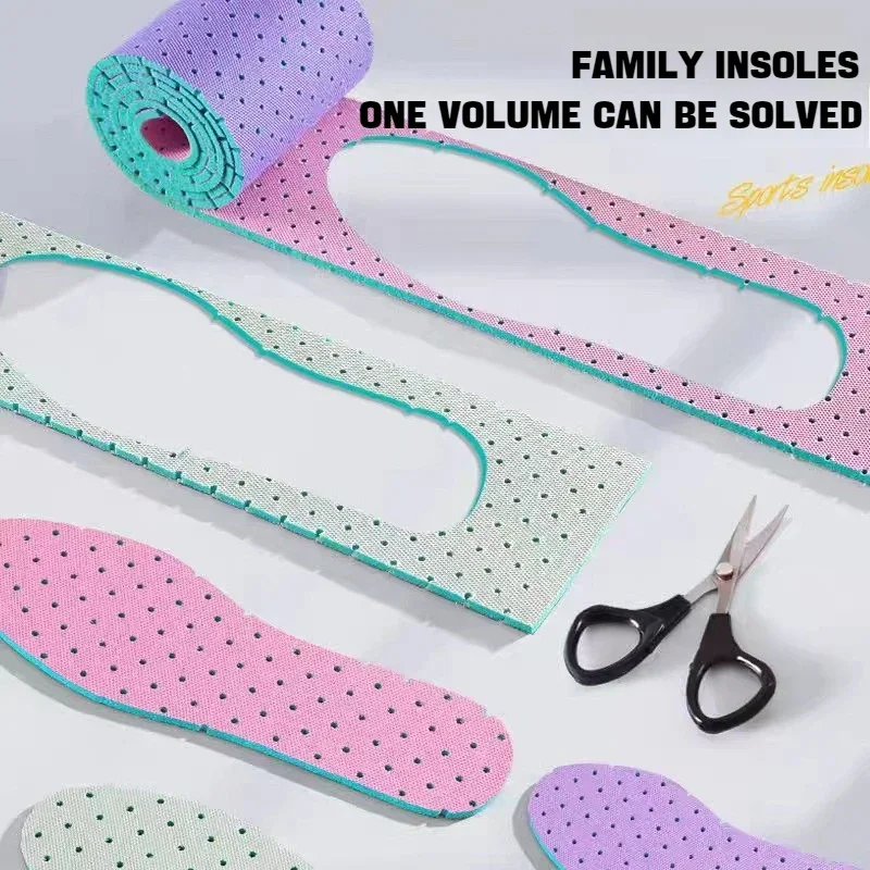 1 Roll DIY Self-Cut Insoles Breathable Comfort Non Slip Shoe Pads Kids Adults Soft Plantar Fasciitis Memory Foam Shoes Cushion