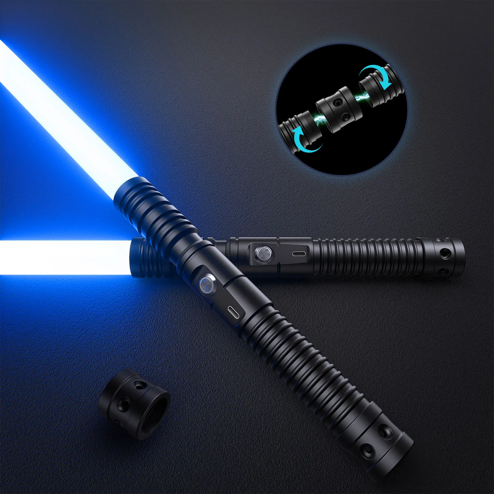 2 pçs rgb 11 cores mutáveis com som metal punho luz sabre força fx duelo sabre de luz brinquedo para crianças adultos presente natal