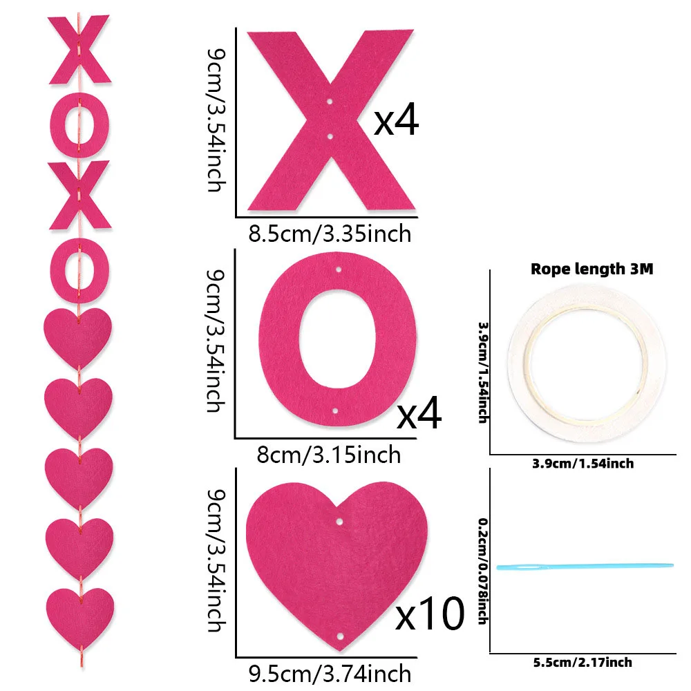 ديكور زفاف لعيد الحب ومهرجان Qixi - رسالة حب وإكليل معلق على شكل قلب أحمر - زخرفة خلفية رومانسية