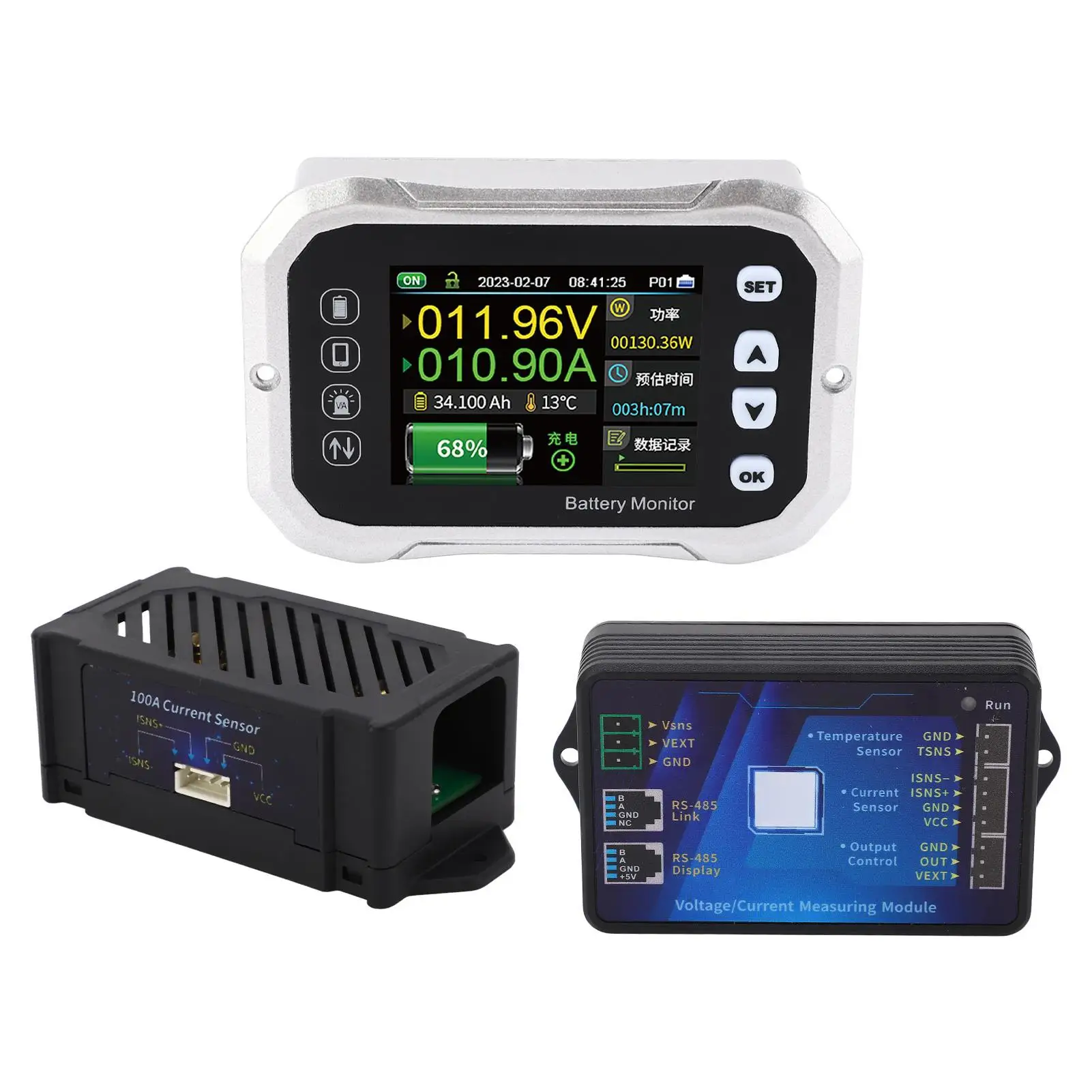 Smart Digital Battery Monitor 100A - Programmable Voltage Alerts & Real-Time Electrical Testing