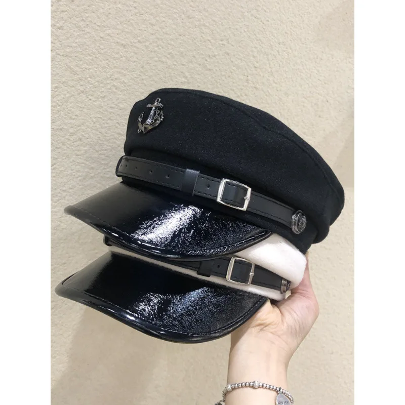 Japanese-style retroPUPipunk Navy Style Sailor Octagonal Cap Children Show Face Small Beauty Style Vintage Painter Beret