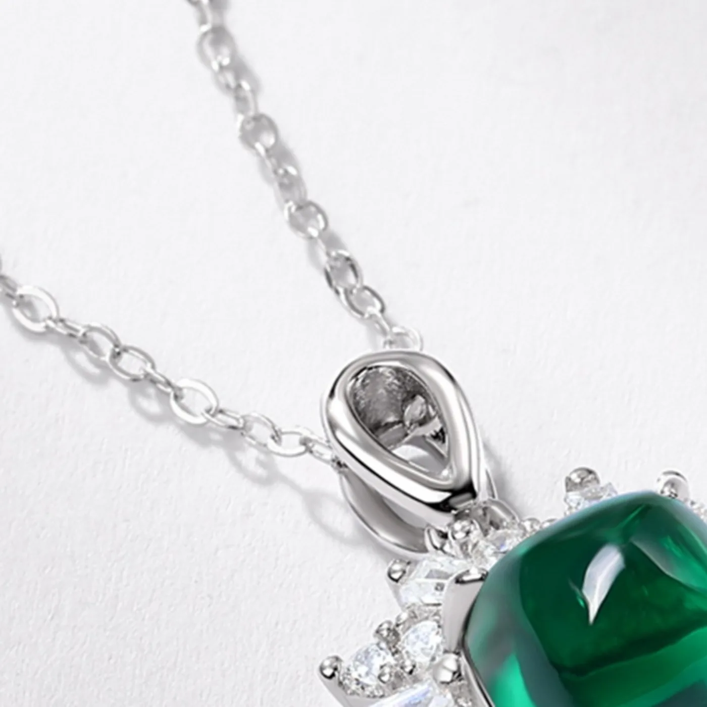 MUSHAN Luxury Jewelry 925 Sterling Silver Chain Pendant Necklace Lab Grown Emerald Ruby Gemstones Necklaces Pendants GRC Jewelry view 4