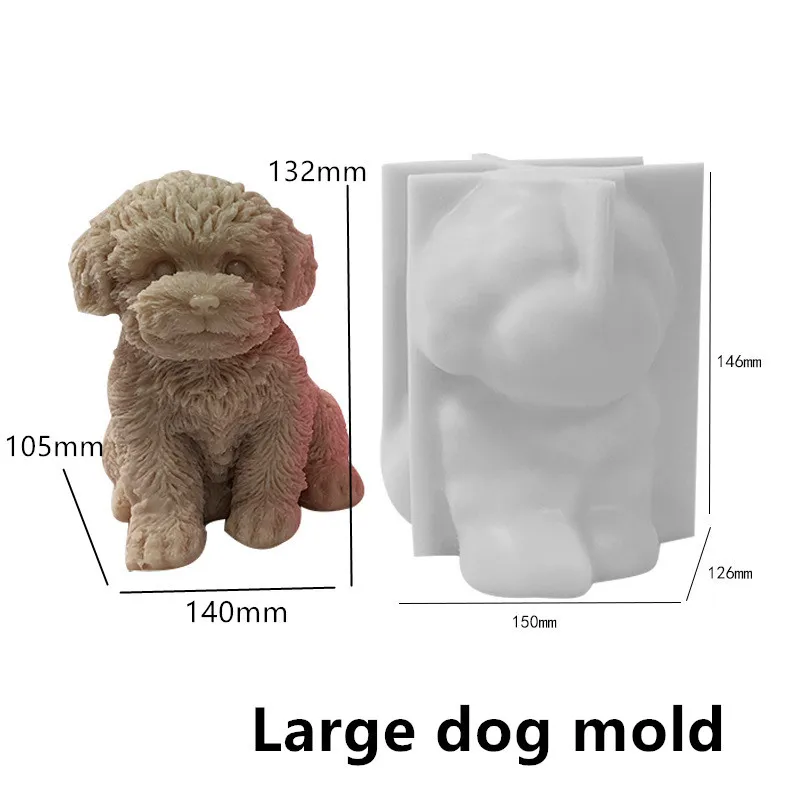 Grote Kat Kaars Mal Teddy Hond Siliconen Kaarsvorm Mooie Dierlijke Gips Hars Zeep Ijs Chocolade Bakvorm Woondecoratie