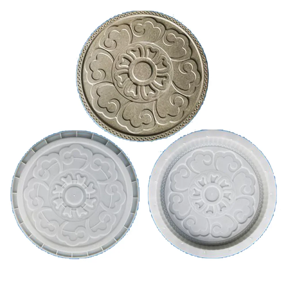 Outdoor Park Lotus Cement Stepping Anti-Slip Mold Stone Grinding Disc Garden Paving Imitation Brick Step