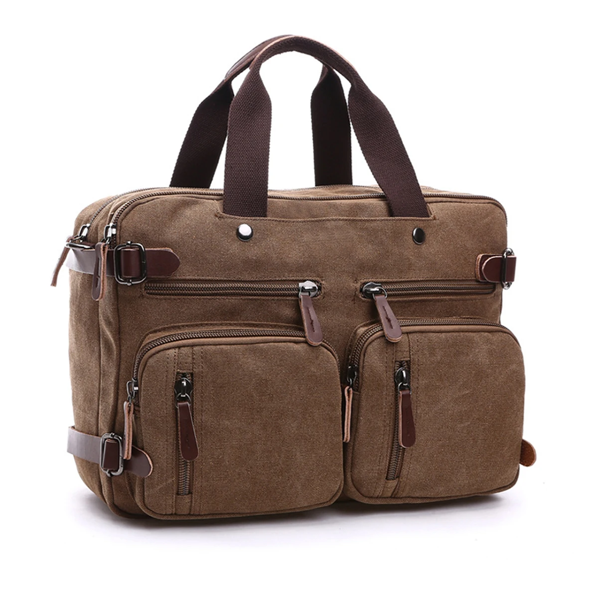 

Canvas Multifunctional Rucksack Handbag Crossbody Bag Vintage Weekend Bag for Men Women Outdoor Shoulder Bag with Large Capacity