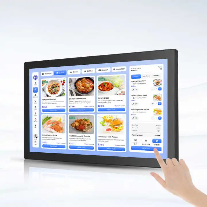15.6/24 Inch Touch Screen Wall Mounted Tablet KDS Wifi Remote Control Industrial Lcd Panels Tablet For Cafe Restaurants Hotel