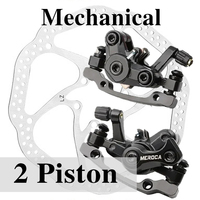 MEROCA 2 Piston Mechanical Bicycle Brake Caliper Cable Brake Disc Calipers Dual Front Rear for Brompton Ebike Mountain Mtb Bike