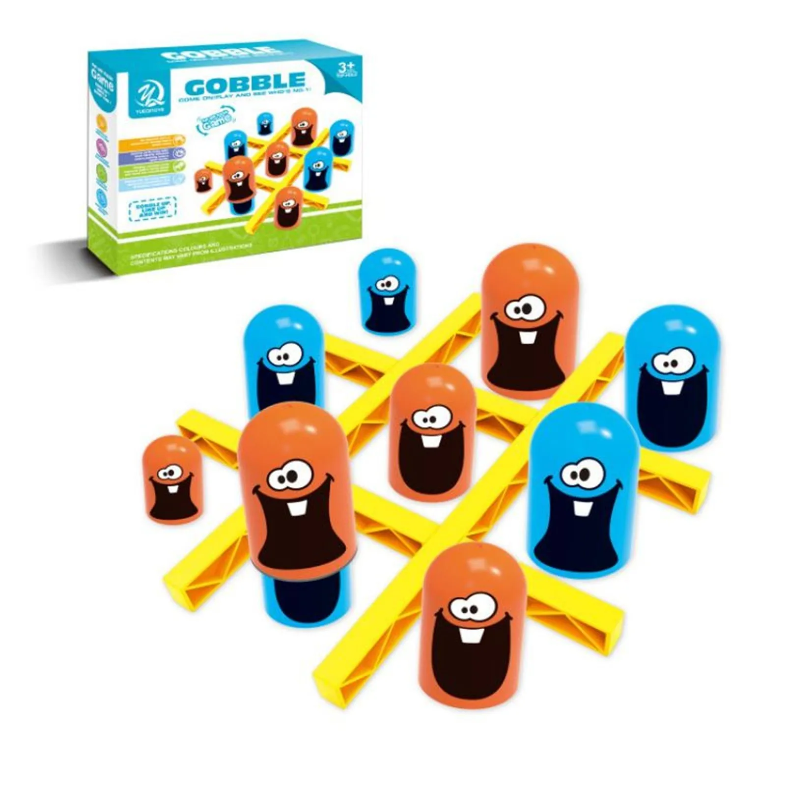 

Tic Toe Tac 2 игрока Big Eat Board Маленькие игрушки Gobble Соревнования Матч Вечеринка Интерактивная игра Игры для родителей и детей для детей