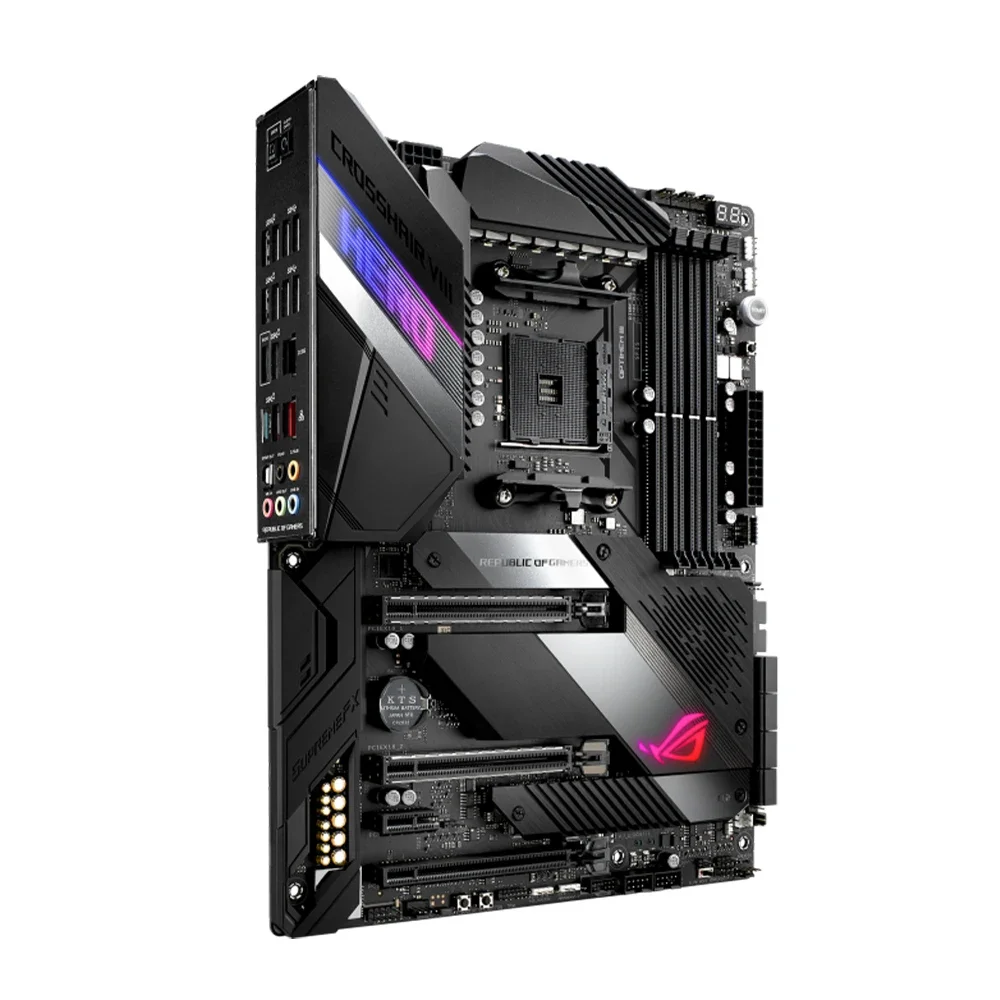 ASUS ROG Crosshair VIII Hero Motherboard X570 ATX Gaming AM4 Socket Support 5500 5600 5700X 5800X3D CPU DDR4 M.2 NVME PCIe 4.0