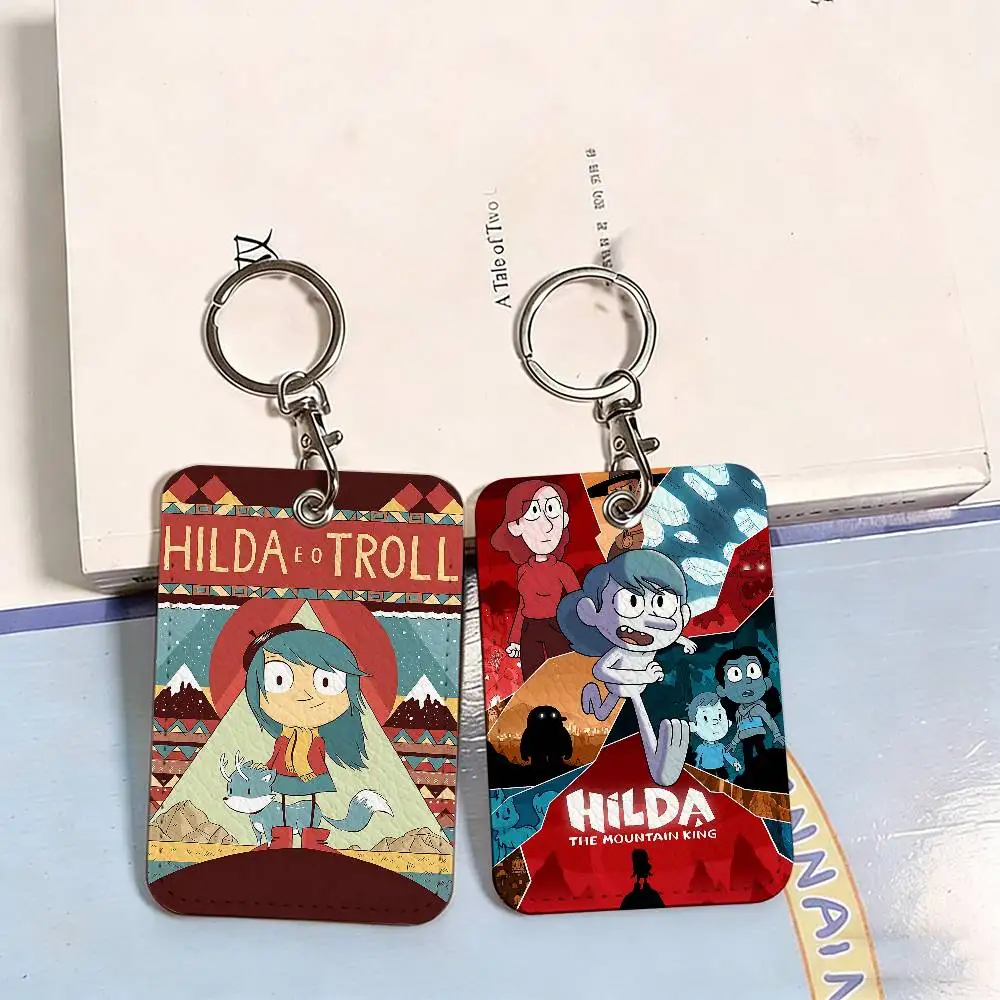 Cartoon H-Hilda Cute Cartoon Inteated Elevator Card Acc Control Card Keychain Protective Cover Gift Keychain