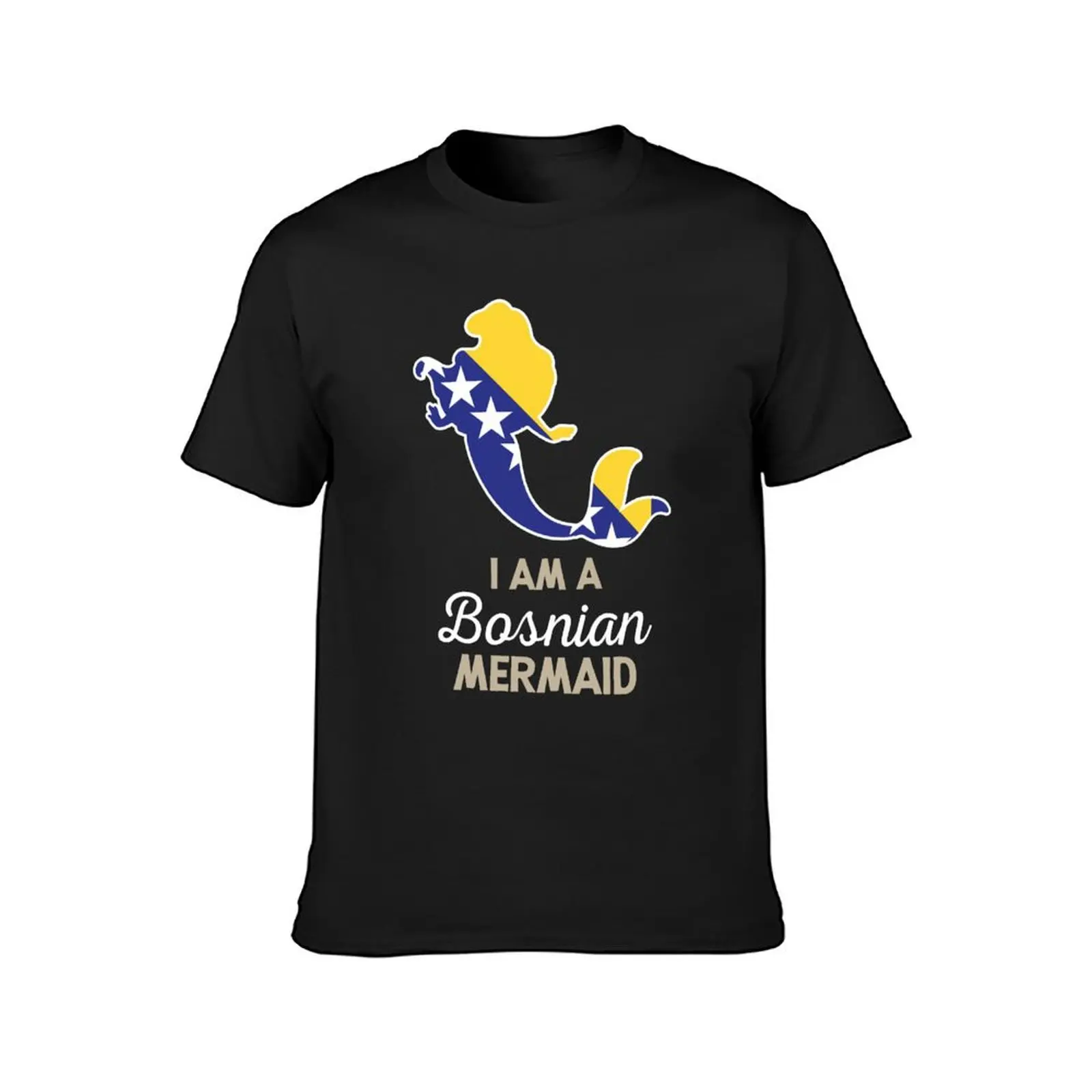 Bosnia Flag Bosnian Mermaid T-Shirt Aesthetic clothing plus size tops customizeds quick drying heavyweight t shirts for men