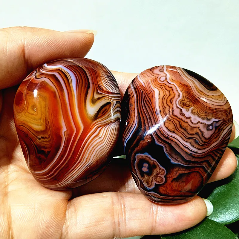 Natural Lace Sardonyx Agate Palm Stones Meditate Witchcraft Energy Ward Off Evil Feng Shui Crystal  Home Decoration