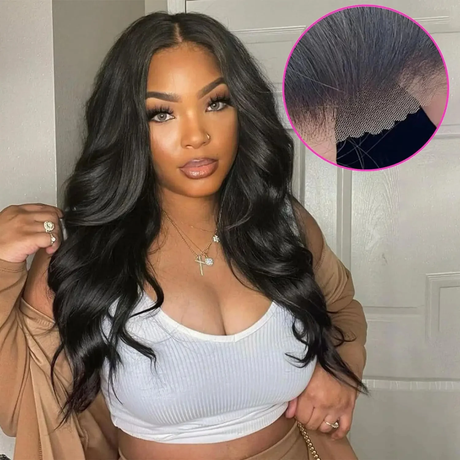 Glueless 6x4 Lace Closure  Human Hair Wigs Brazilian Body Wave Lace Front Wig 6x4 Lace Frontal Wigs For Women Human Hair Wig