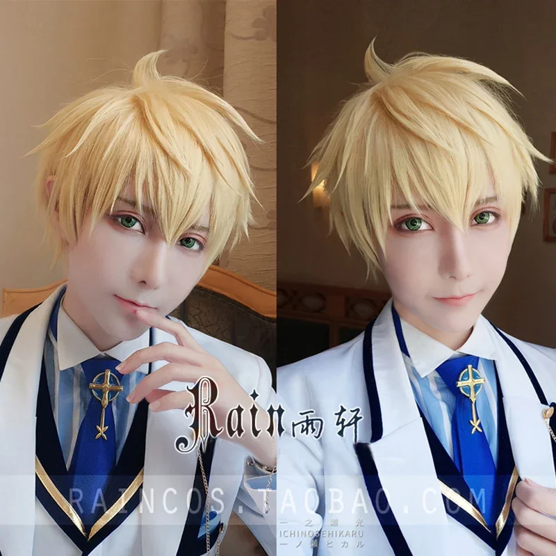 

Gilgamesh Short Golden Wig Cosplay Fate/EXTRA CCC Fate/Zero Fate/stay night Heat Resistant Hair Cosplay Wigs + Wig Cap