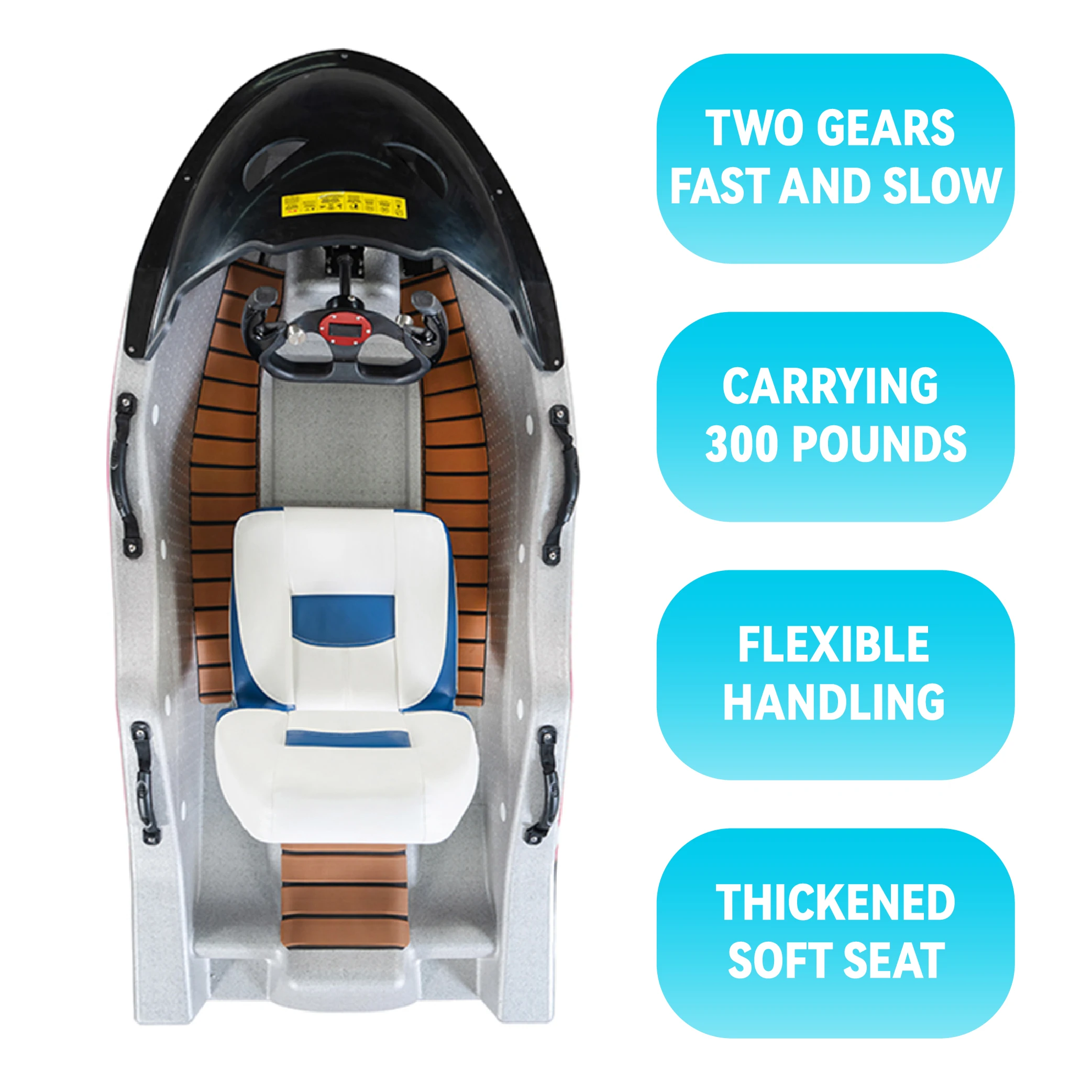 High-Powered Electric Jet Boat for Ocean Waters 72V Battery Karting Water Play Equipment for Sale