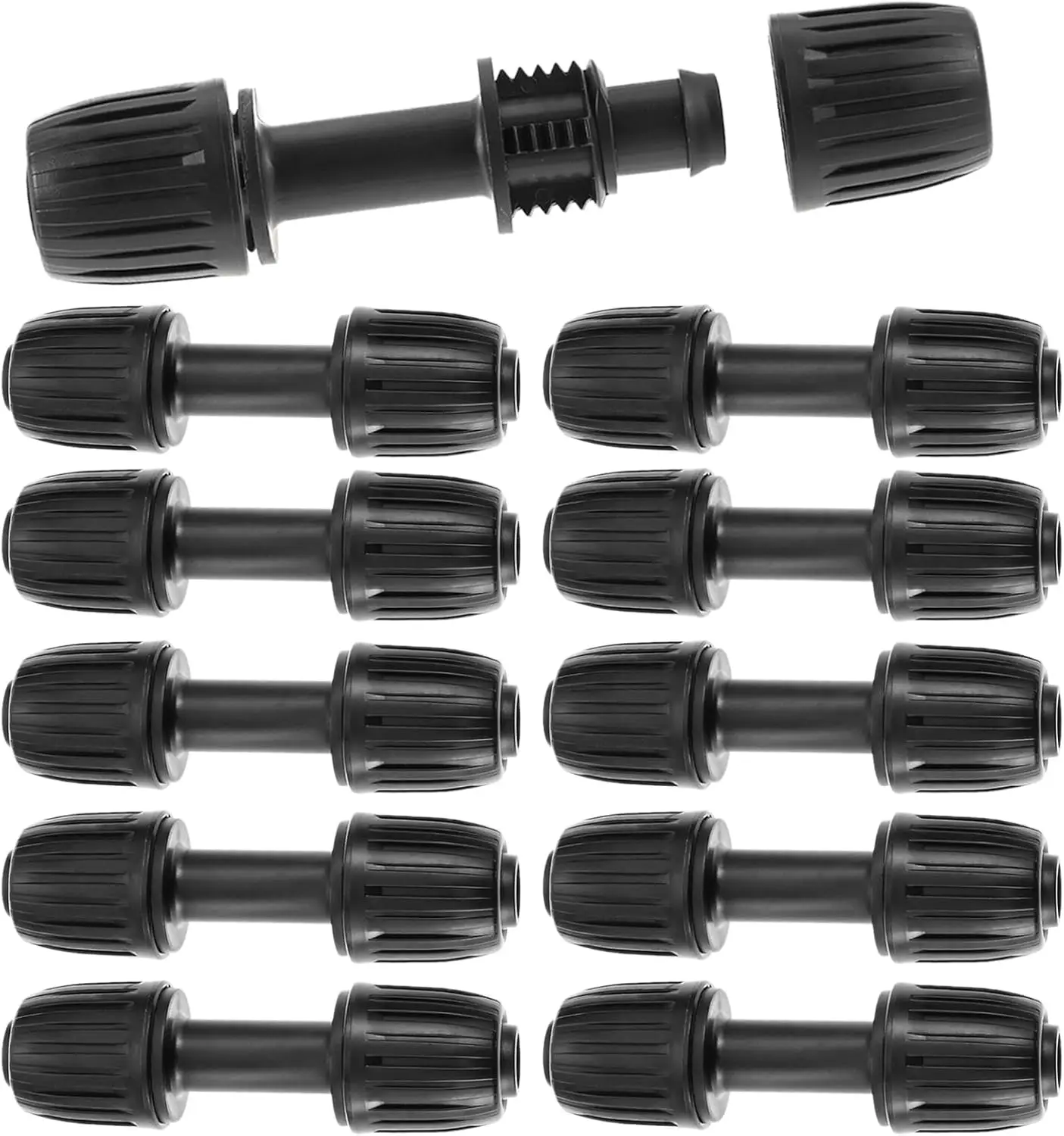 

10Pcs Drip Irrigation Fitting for 1/2" Drip Tubing (1/2"IDx0.65"OD) Lock Barbed Straight Connector Drip Tubing Barbed Connector