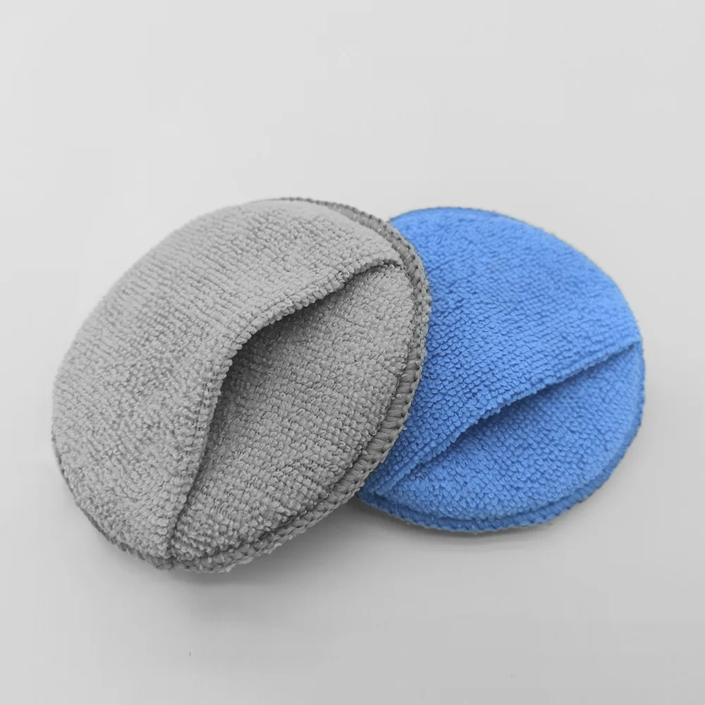 2/5/10PCS Car Waxing Cake Round Car Polishing Sponge Wipe Microfibre Towel Cloth Pocket Shape Car Beauty Waxing Tools