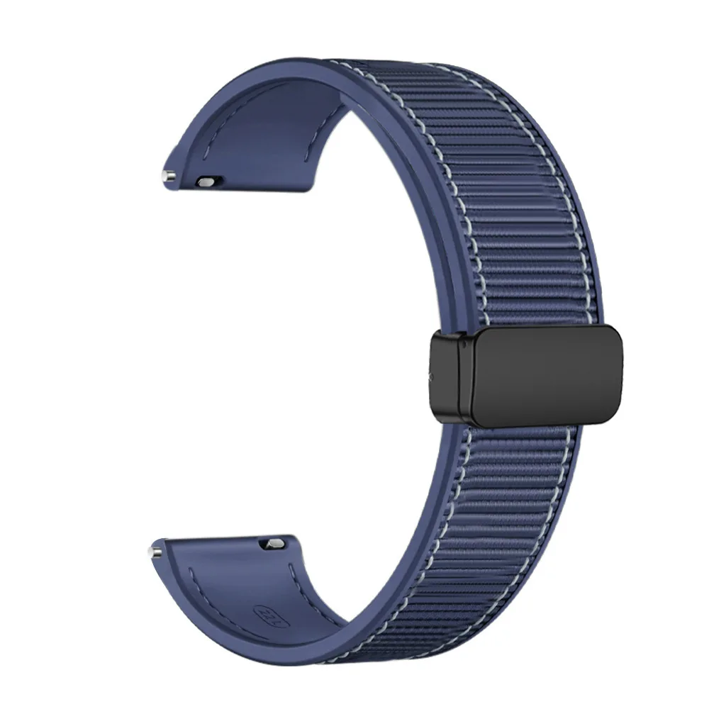 22mm Magnetic Silicone+Woven Strap for Huawei Watch GT5 GT4 46mm Band Watchband Nylon Sports Bracelet For Huawei GT 5 46 Correa