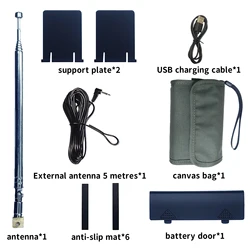 QODOSEN DX-286 Portable Radio Accessories Package (Including: Battery Cover*1, Support Plate*2, Telescopic Antenna*1,Canvas Bag