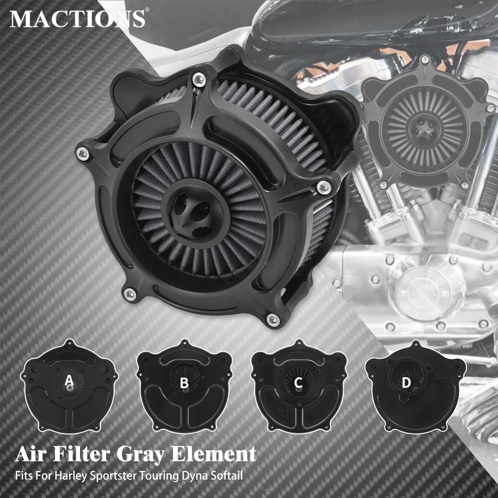 

Motorcycle Air Filter Cleaner Intake Element Filter Kit For Harley Sportster XL1200 Touring Road King Dyna Fat Bob Softail FXDB