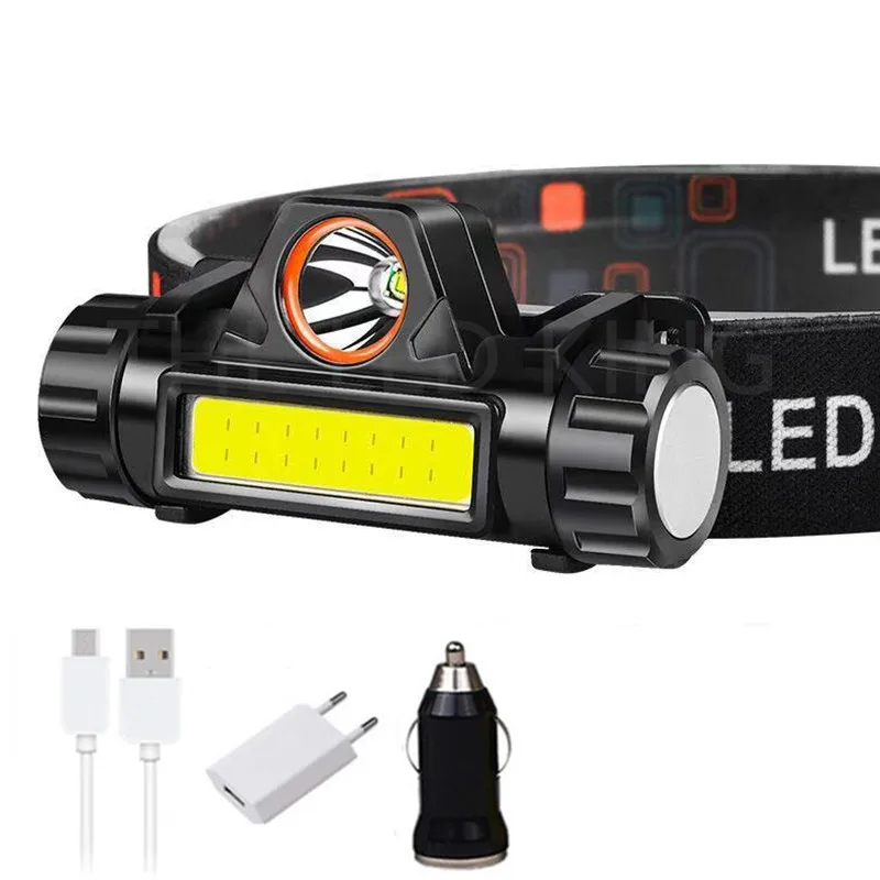 Mini linterna de cabeza LED con batería recargable, lámpara pequeña y brillante de alta potencia para pesca