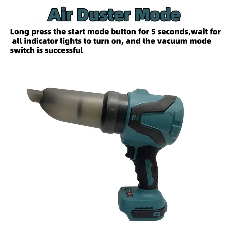 A92P Cordless Air Duster 3-Gears Brushless Turbo Blower Vacuum Cleaner Floor Carpet Car Power Tool For 18V Battery