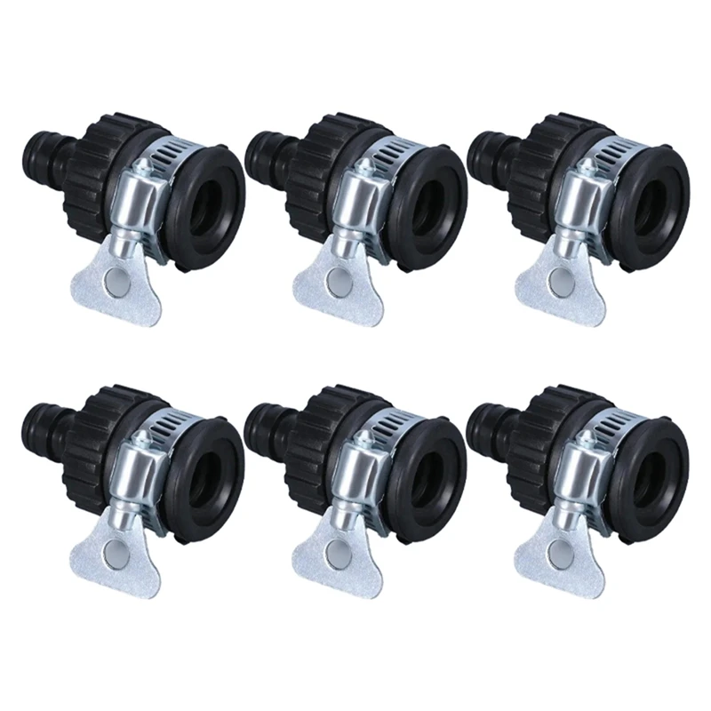 

6-Pack Universal Faucet Adapter, Plastic Hose Connector, Quick Connect Fitting, Car Wash Garden Irrigation