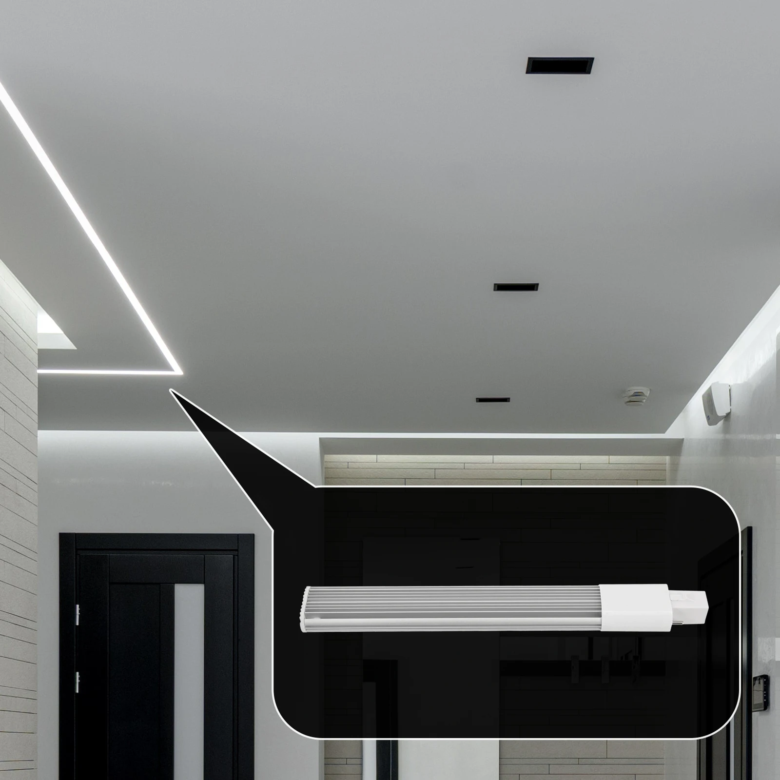 

Led Light Bar Bulb 6000K Ultrathin Flat Tube Lamp Replacement For Home Lighting Led Lamp Tube Aluminum Alloy Heat Dissipation