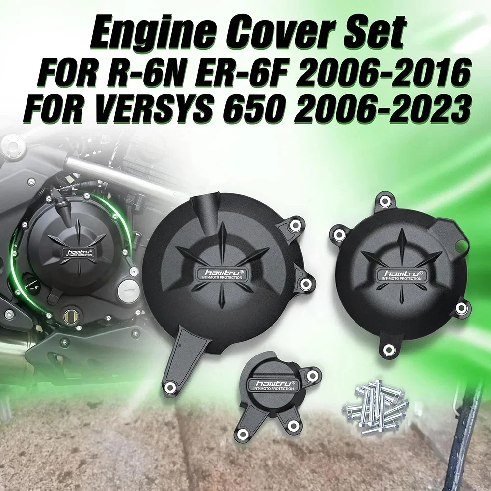 Motorcycles Engine Cover Protection Case For Kawasaki ER-6N ER6F ER-6F 2006-2016 VERSYS 650 2006-2023 Engine Protectors kit