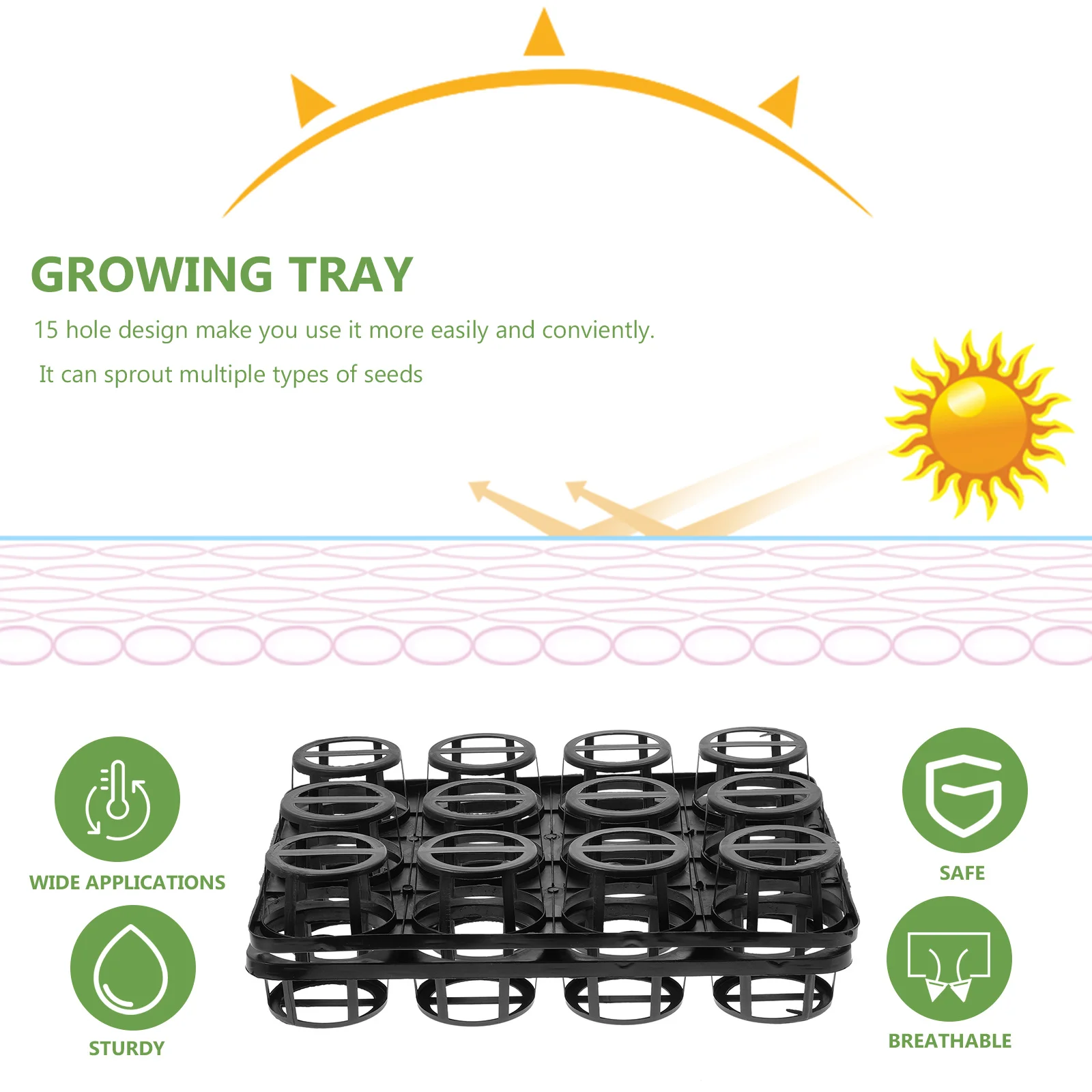 

2Pcs Growing Trays PP Sprouter Tray 15 Holes Lightweight Durable Seed Germination Tray Home Garden Growing Trays