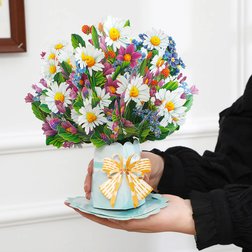 

Pop-Up Flower Card Flora 3D Greeting Card for Birthday Mothers Father's Day Graduation Wedding Anniversary Get Well Sympathy