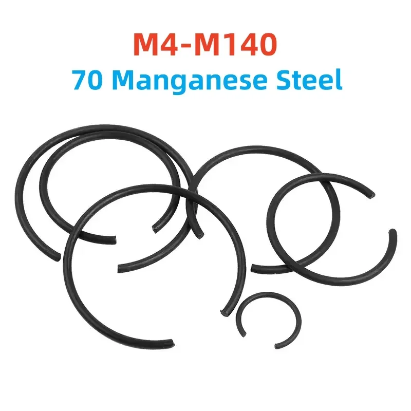 M4 M5 M6 M7-M140 Round Wire Snap Rings Round Wire Snap Rings For Hole Steel 70 Manganese Steel Snap Ring Circlip