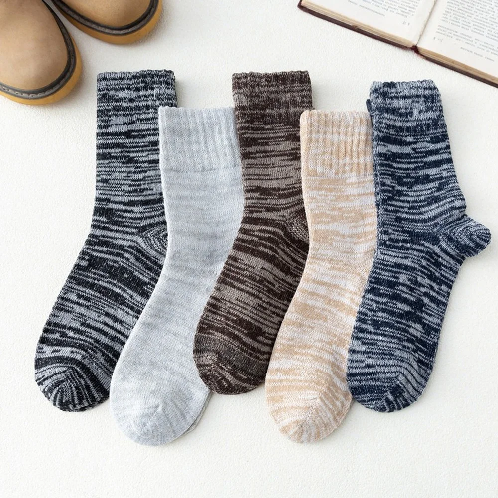 

5 Pairs Soft and Breathable Men's Mid-tube Casual Socks Thickened Warm Japanese Fashion Men Rabbit Wool Socks Dropshipping