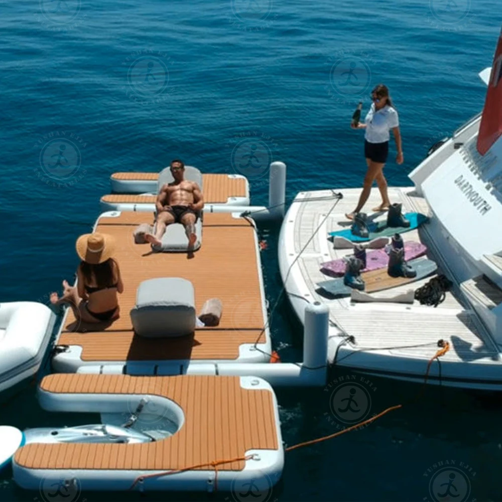 Customize the new floating sofa inflatable floating platform fishing yacht wharf drawing pool floating island combination.