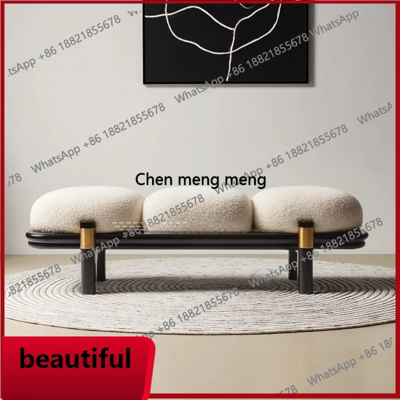 

X Modern and simple, solid wood sofa stool living room light luxury sub-seat bench master bedroom bedside stool