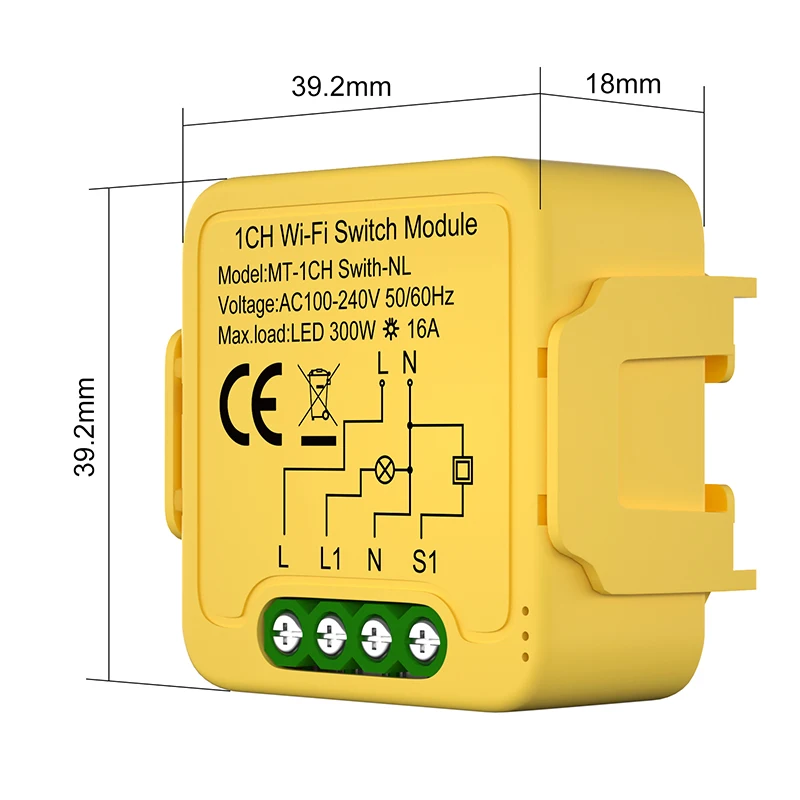 For Homekit Matter WiFi Smart Switch 16A Smart Home Automation Relay Module Works with Siri Smartthings Alexa Google 1/2/3CH