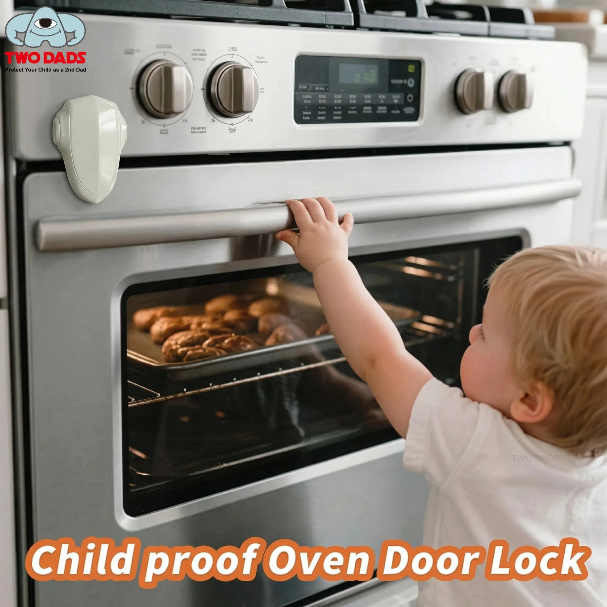 Baby Safety Oven Lock Dual Finger Unlock Enhanced Security Film Installation Pet Proof Also Suitable for Fridge Cabinet Drawer