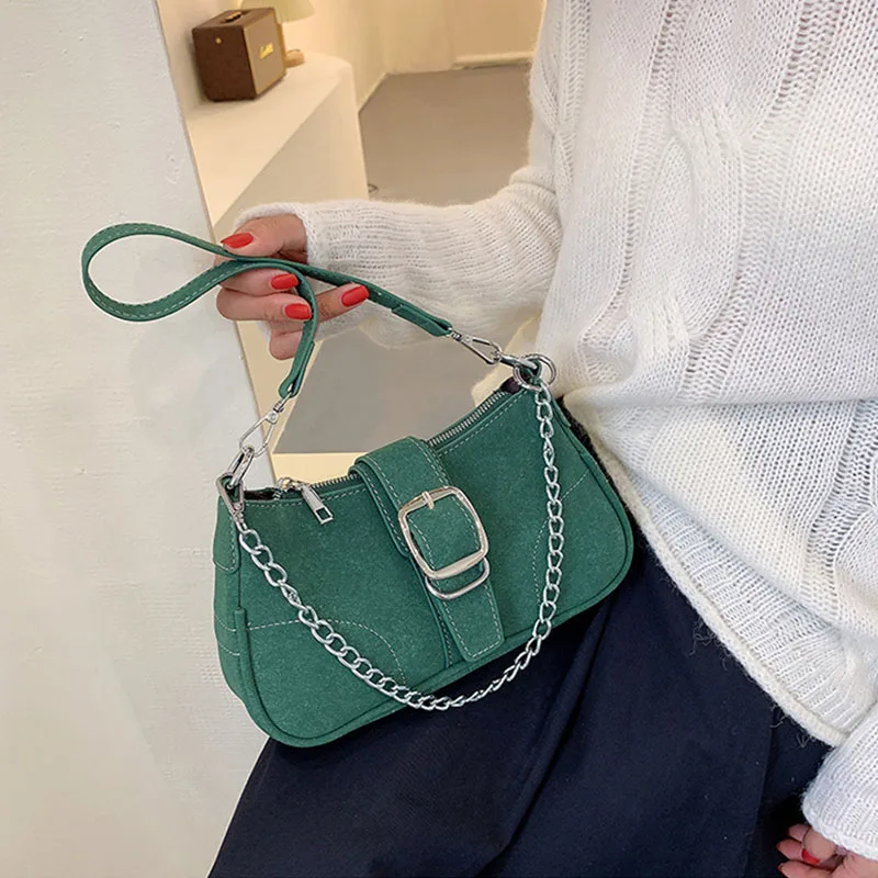 Künstliche Leder Weibliche Retro Große kapazität Lock Catch Schulter Umhängetaschen Hobos Handtasche Knödel Frauen Kette Geldbörse