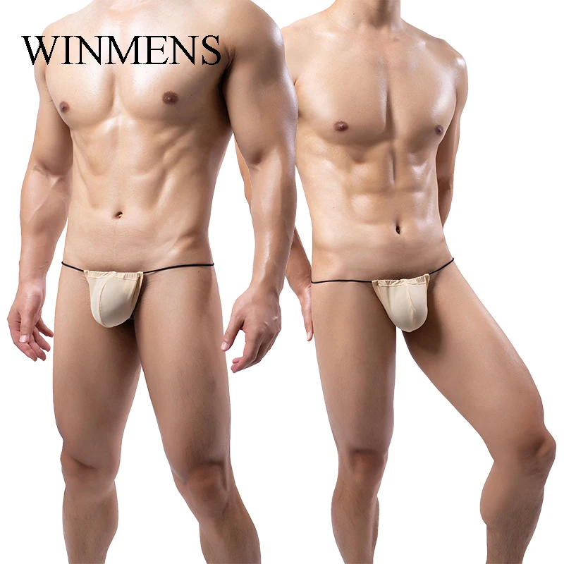 5 Pieces/Lot Adult Man Sexy Mini Thongs Ultra-thin Translucent Sissy Erotic Penis Pouch Backless Jockstraps Gay Funny G-Strings