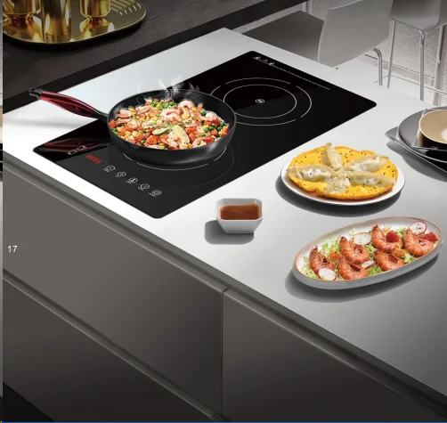 Domino Slider Touch Control Built in Electric Dual Two Double Cooking Zone Burner Induction Hob Cooker Cookstove CE CB