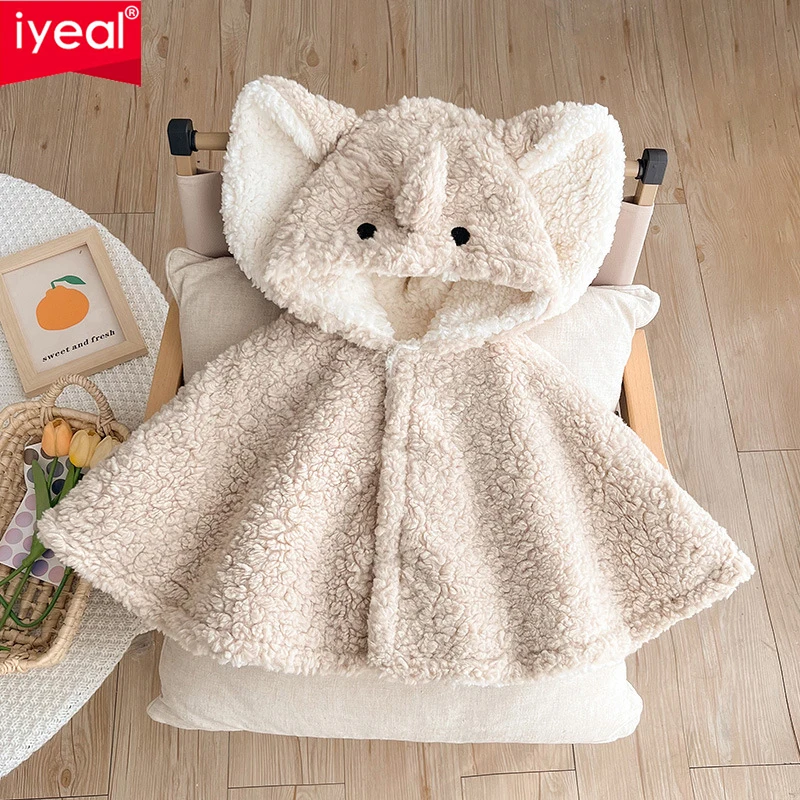 IYEAL   Winter Baby Boys Girls Warm Fleece Cloak Baby Windbreaker Outwear Thickening Wrap for Autumn and Winter Baby Girls Coat