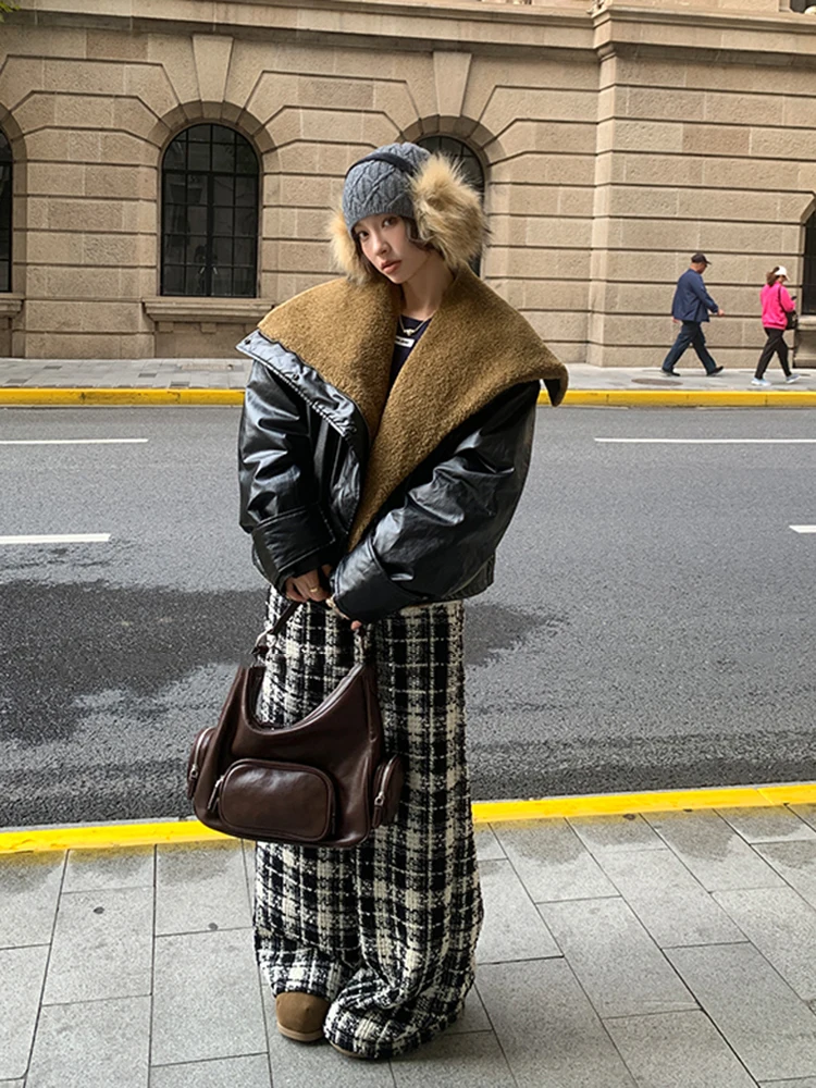 

Зимний замшевый бархатный пуховик с большими лацканами, женский белый утиный пух, куртка на молнии с завязками, женская толстая теплая парка, хлопковая верхняя одежда