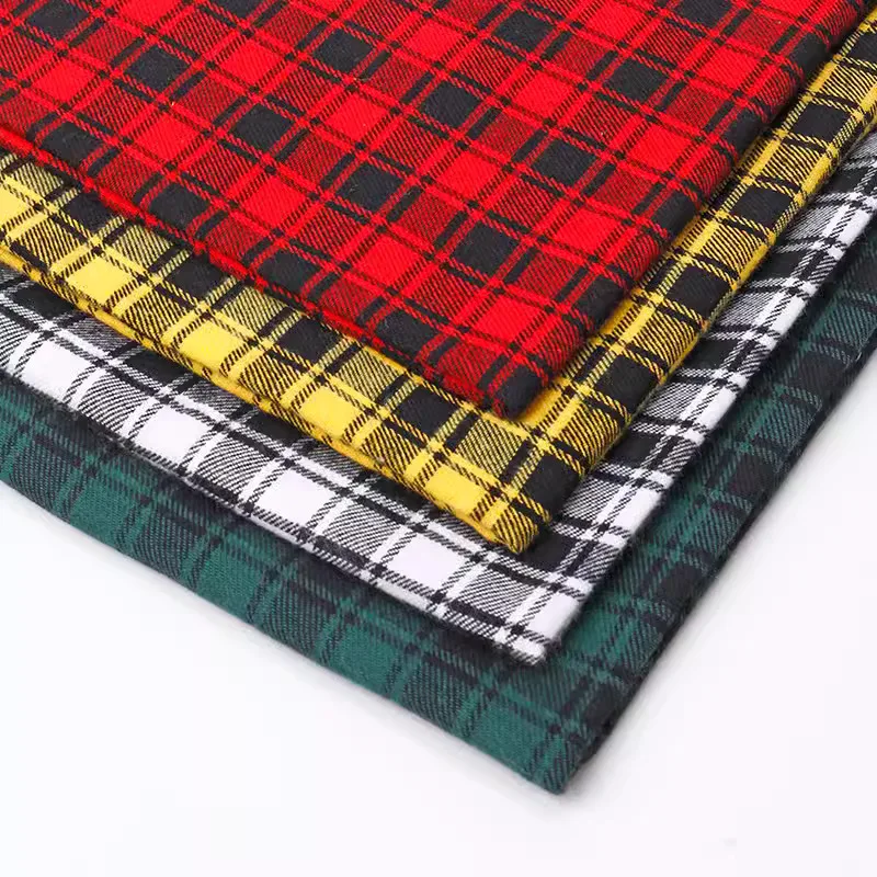 100% Cotton Plaid Fabric Brushed By The Meter for Skirt Clothes Scarf Pants Coat Diy Sewing Skincare Soft Striped Cloth Autumn