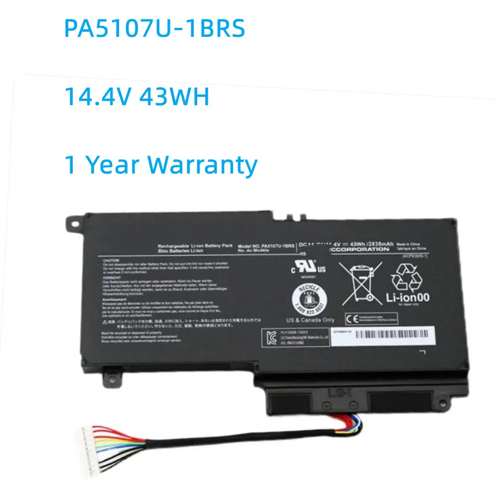 

PA5107U PA5107U-1BRS 14.4V 43WH Battery for Toshiba Satellite L45 L45D L50 P55 P55-A5312 L55 L55T P50-A P55 S55-A5275 S55-A5294