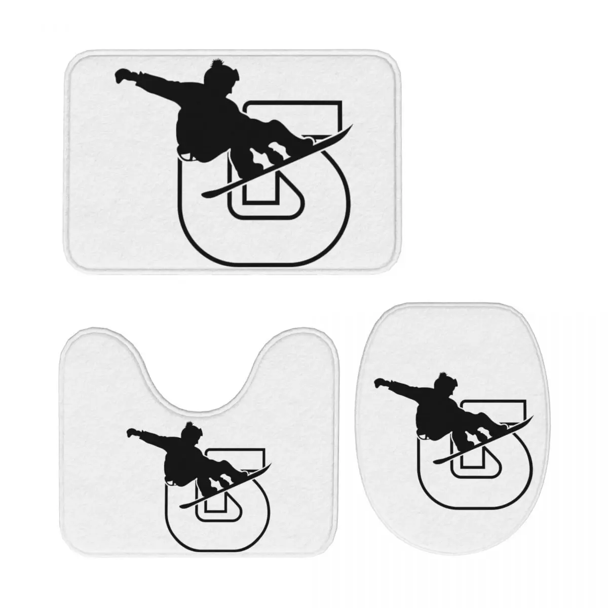 

Burton Snowboard Sportive 3-х предметный коврик для ванной комнаты, набор для ванной комнаты, крышка унитаза, домашний декор, нескользящий ковер, напольный коврик